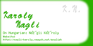 karoly nagli business card